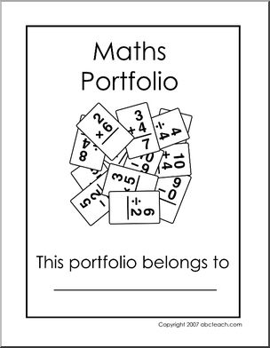 Portfolio Cover: Maths  (Australian version) b&w