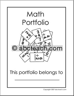 Portfolio Cover: Elementary Math (B/W)