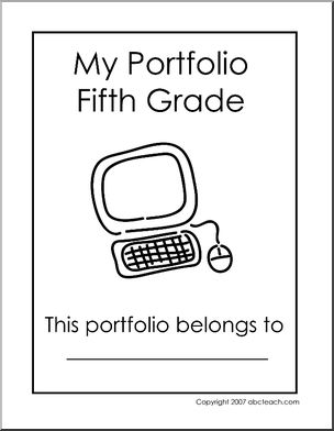 Portfolio Cover: Fifth Grade (B/W)