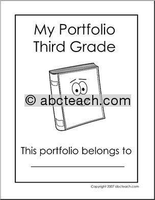Portfolio Cover: Third Grade (B/W)