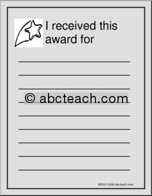 Portfolio Cover/Evaluation Sheet: I received this award for ___
