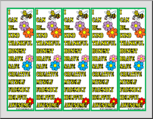 Positive Message Bookmarks – “Be” Statements
