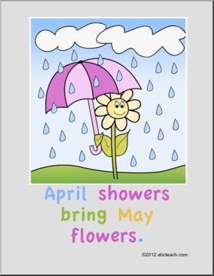 Poster: Spring Activity: Ã¬April Showers Bring May FlowersÃ® (ESL)