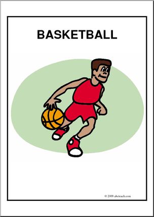 Poster: Basketball – cartoon dribble