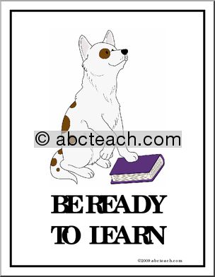 Behavior Poster: “Be Ready to Learn” (dog)