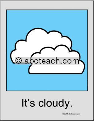 Poster: Weather Expressions Ã±”It’s cloudy.”  (ESL)