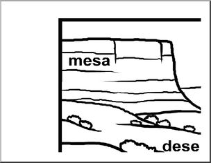Large Poster: Desert Landforms (b/w)