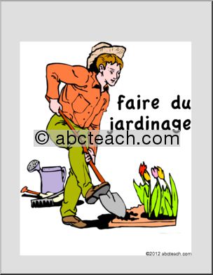 French: Affiche, Ã¬faire du jardinageÃ®