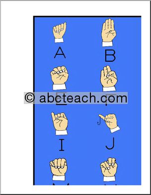 Large Poster: ASL Fingerspelling Alphabet (color)