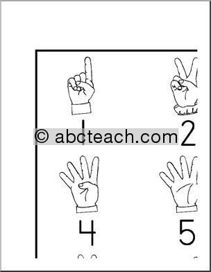 Large Poster: ASL Numbers (b/w)