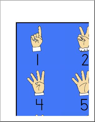 Large Poster: ASL Numbers (color)