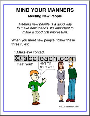 Poster: Manners – Meeting People