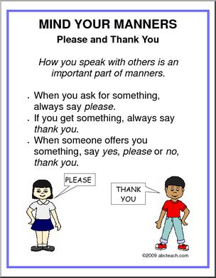 Poster: Manners – Please and Thank You