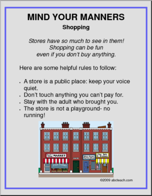 Poster: Manners – Shopping