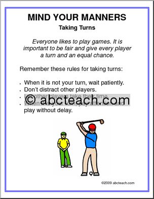 Poster: Manners – Taking Turns