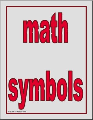 Symbols Basic Set (elem) Math Posters