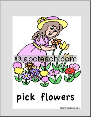 Poster: Spring Activity: Ã¬pick flowersÃ® (ESL)