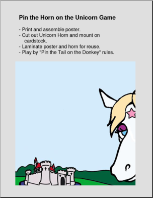 “Pin the Horn on the Unicorn” Game
