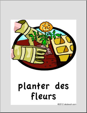 French: Affiche, Ã¬planter des fleursÃ®