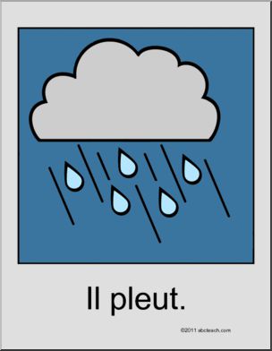 French: Affiche: le temps-pleut