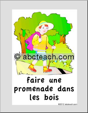 French: Affiche, Ã¬faire une promenade dans les bois”