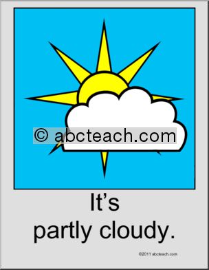 Poster: Weather Expressions Ã±”It’s partly cloudy.” (ESL)