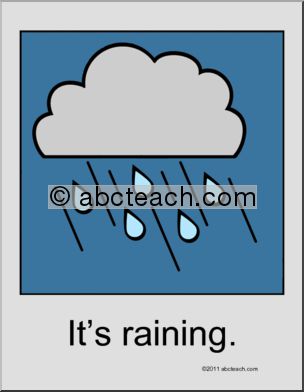 Poster: Weather Expressions Ã±”It’s raining.”  (ESL)