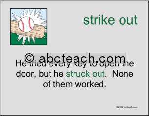 Poster: Baseball Idiom: Ã¬strike outÃ® (ESL)