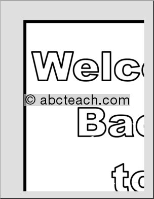Large Poster: Welcome Back to School (b/w)