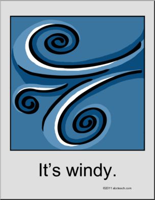 Poster: Weather Expressions Ã±”It’s windy.”  (ESL)