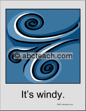 Poster: Weather Expressions Ã±”It’s windy.”  (ESL)