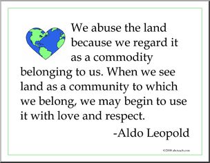 Poster: Think Green – Leopold quote