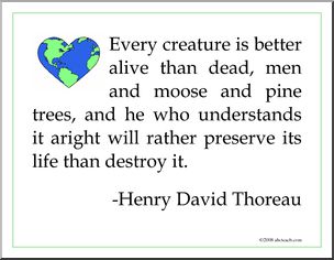 Poster: Think Green – Thoreau quote