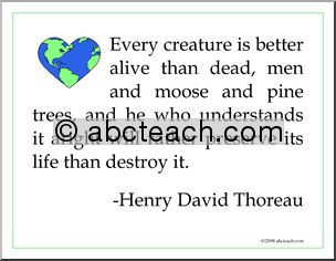 Poster: Think Green – Thoreau quote