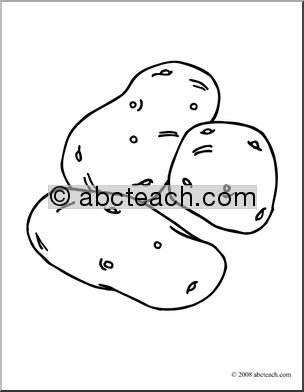 Clip Art: Potatoes (coloring page)