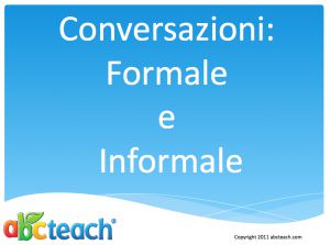 Italian: PowerPoint: Formal and Informal Conversation