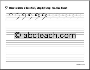 Worksheet: Practice Drawing Bass Clef