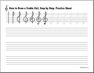 Worksheet: Practice Drawing Treble Clef