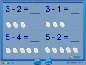 Interactive: Notebook: Math: Subtraction w/interactive images: Set 8, eggs (prek-1)