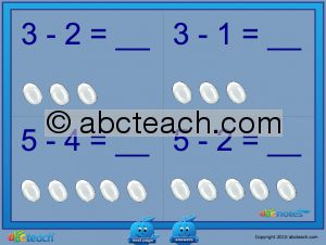 Interactive: Notebook: Math: Subtraction w/interactive images: Set 8, eggs (prek-1)
