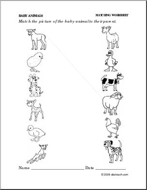 Baby Animal Theme Worksheets – Abcteach