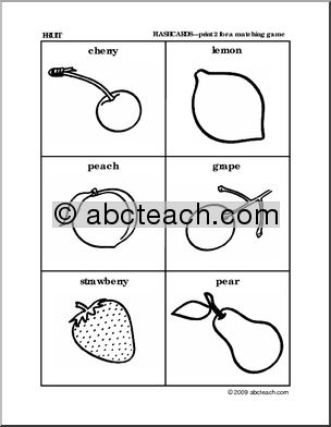 Matching: Fruit Pictures (preschool/primary)