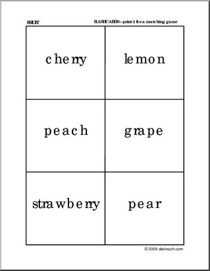 Matching: Fruit Words (preschool/primary)