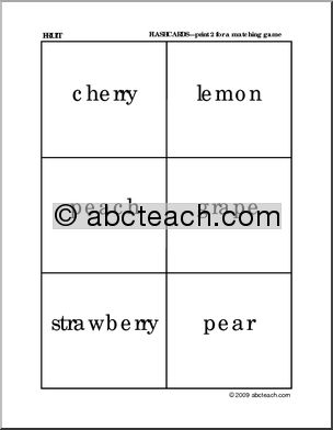 Matching: Fruit Words (preschool/primary)