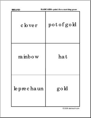 Matching: Irish Symbols Words (preschool/primary)