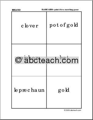 Matching: Irish Symbols Words (preschool/primary)