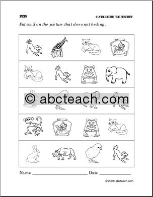 Worksheet: Pets – Categories (preschool/primary)