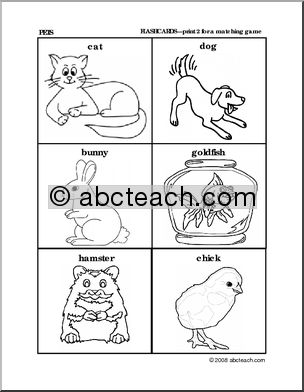 Matching: Pet Pictures (preschool/primary)