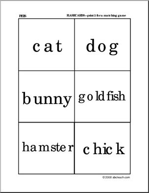 Matching: Pet Words (preschool/primary)