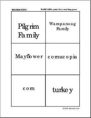 Matching: Thanksgiving Words (preschool/primary)